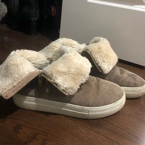 J/SLIDES Henley suede leather booties. Size 7.5.